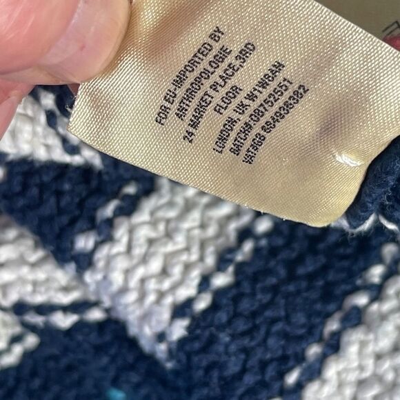 Anthropologie Moth Cable Knit Horizontal Stripe Sweater Sz M - Picture 10 of 11